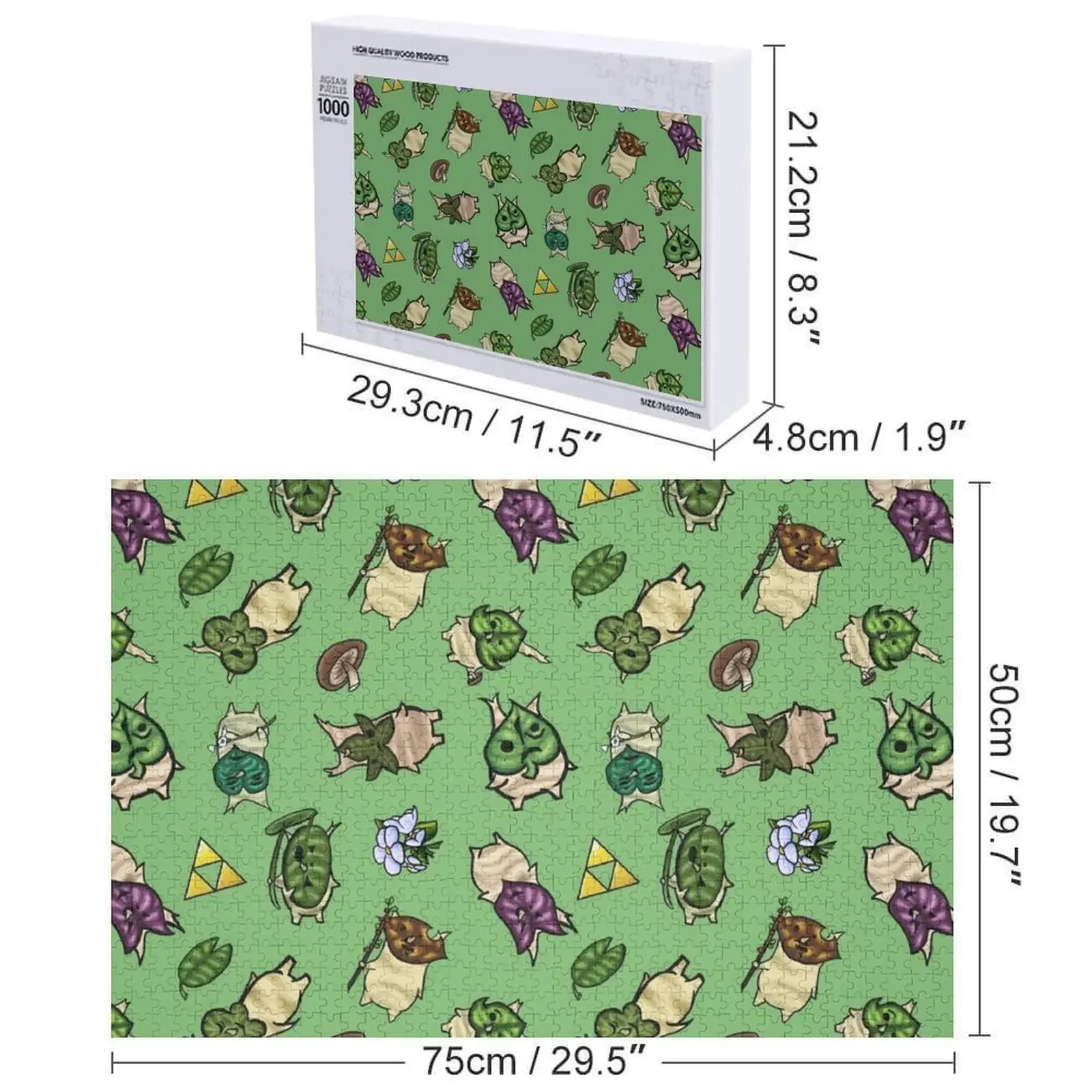 Puzzle Jigsaw Pola Berulang Korok (Hijau Muda) Puzzle Jigsaw yang Dipersonalisasi Nama yang Dipersonalisasi Foto yang Dipersonalisasi Hadiah Puzzle
