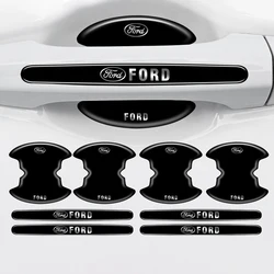 8Pcs TPU Car Door Handle Bowl adesivo antigraffio per Ford ST Racing RS Mustang Kuga Fiesta Fusion Mondeo Edge Transit Ecosport