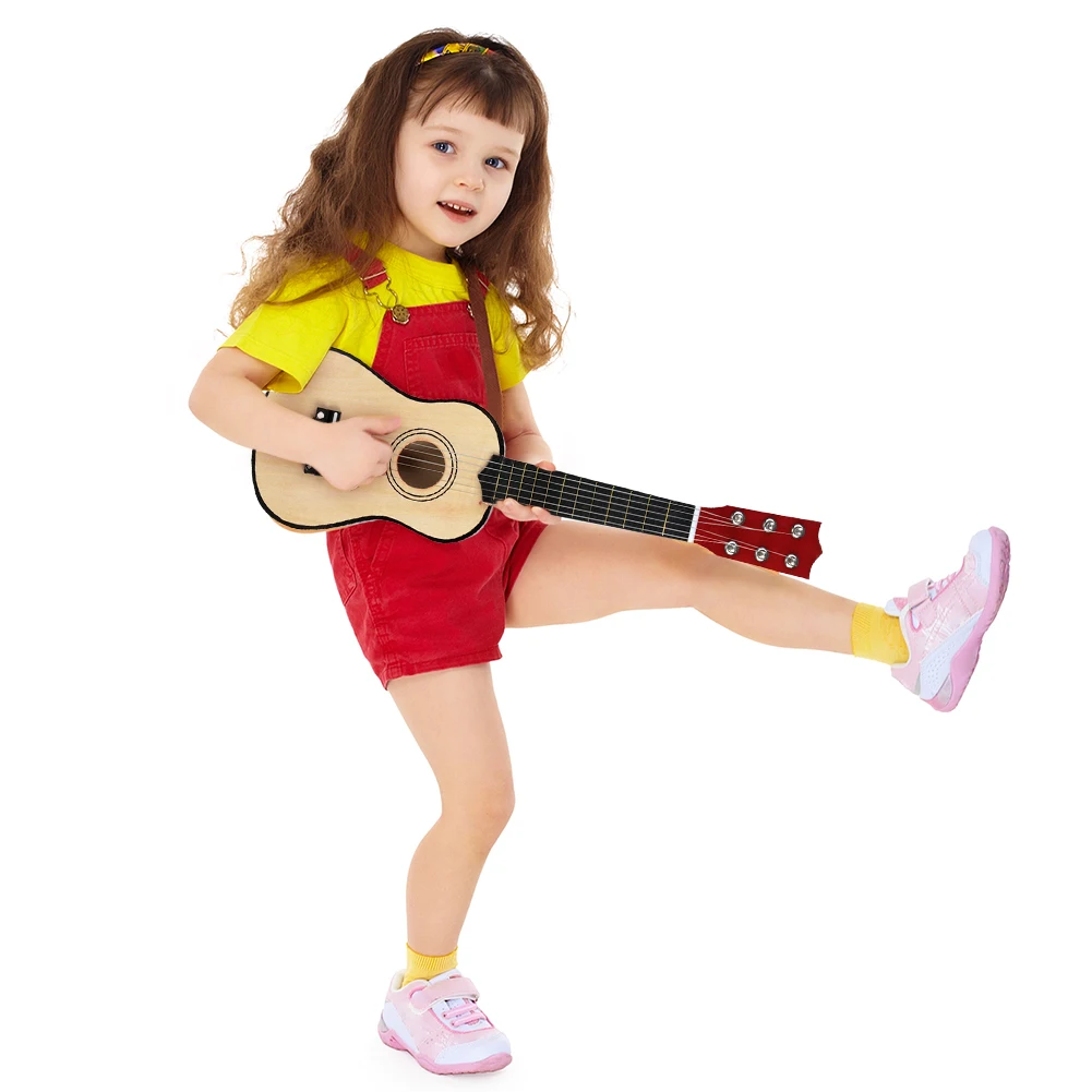 21 inch Portable Mini Guitar Learning Toy Gift Lightweight 6 Strings Ukulele Kids Beginners Portable Music Elements