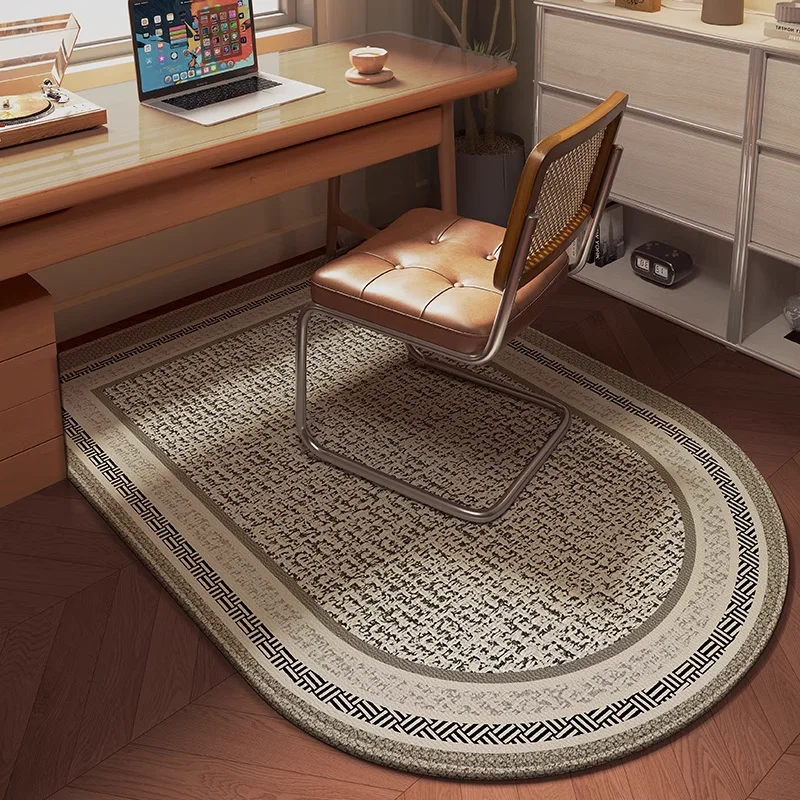 Chair Floor Mat Study Bedroom Non-slip Home Carpet Beige Striped Rug Living Room Swivel Chairs TPR Bottom Anti-slip Area Rugs