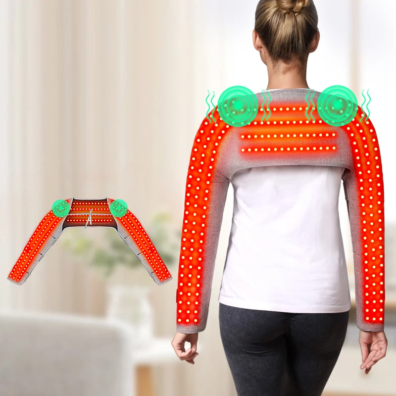 Red Light Heating Massage Shoulder Support Back Relief Pain Arm Massager Care Muscle Relaxation Anti-fatigue
