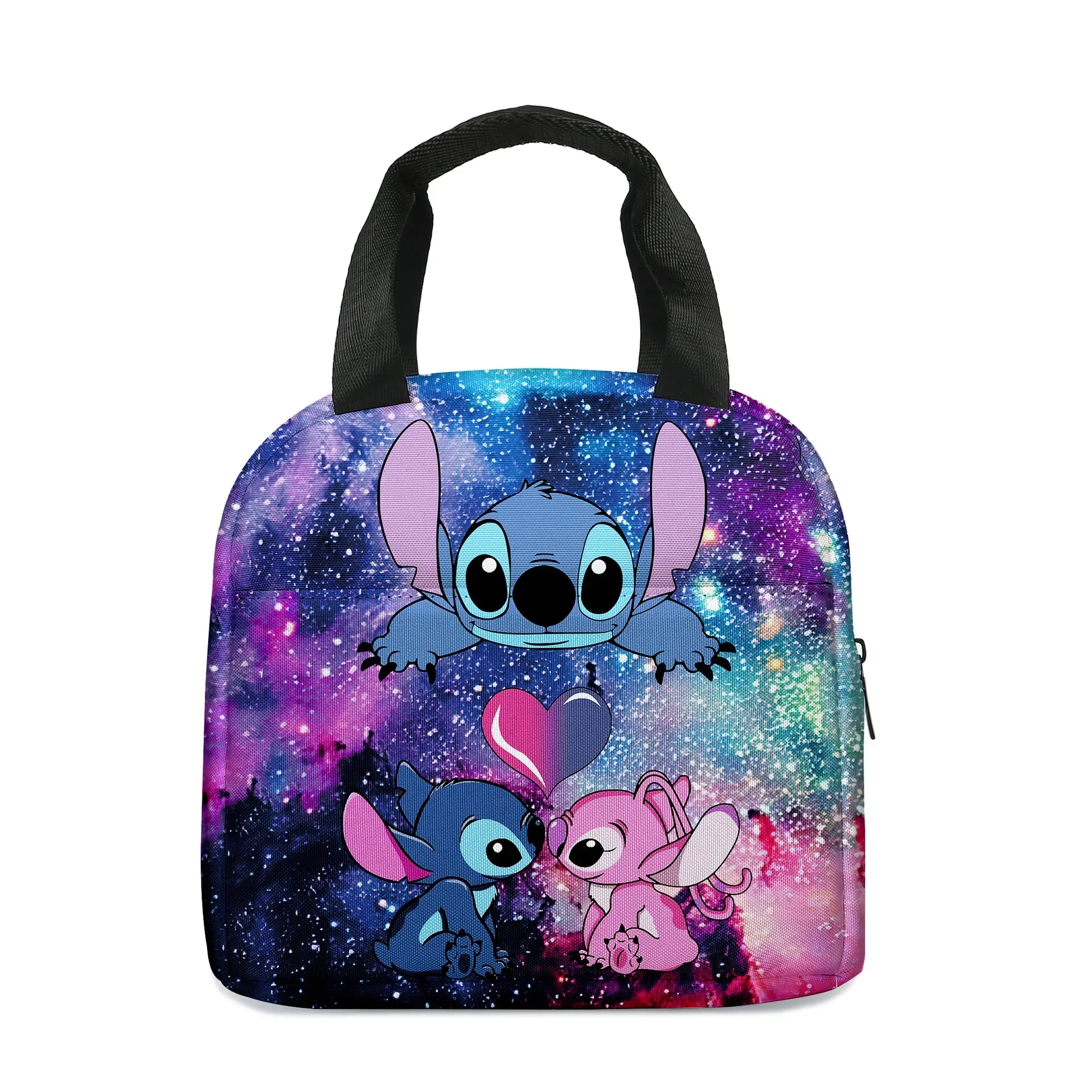 Disney Stitch Lunch Bag Travel Thermal Breakfast Box Kids School Convenient Lunch Box Portable Food Bags Gifts for Girls Boys