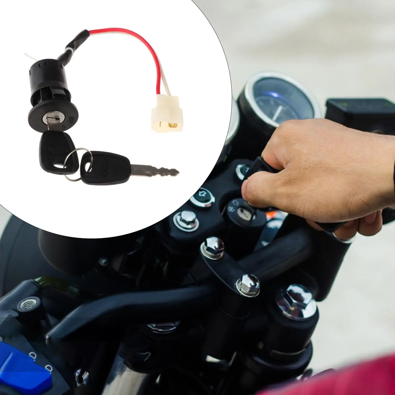 Ignition Switch Lock Power Locks Anti-thieves Lock Cylinder Lock Key Starter Switch for Moped Go Kart Electrombile Spare Parts