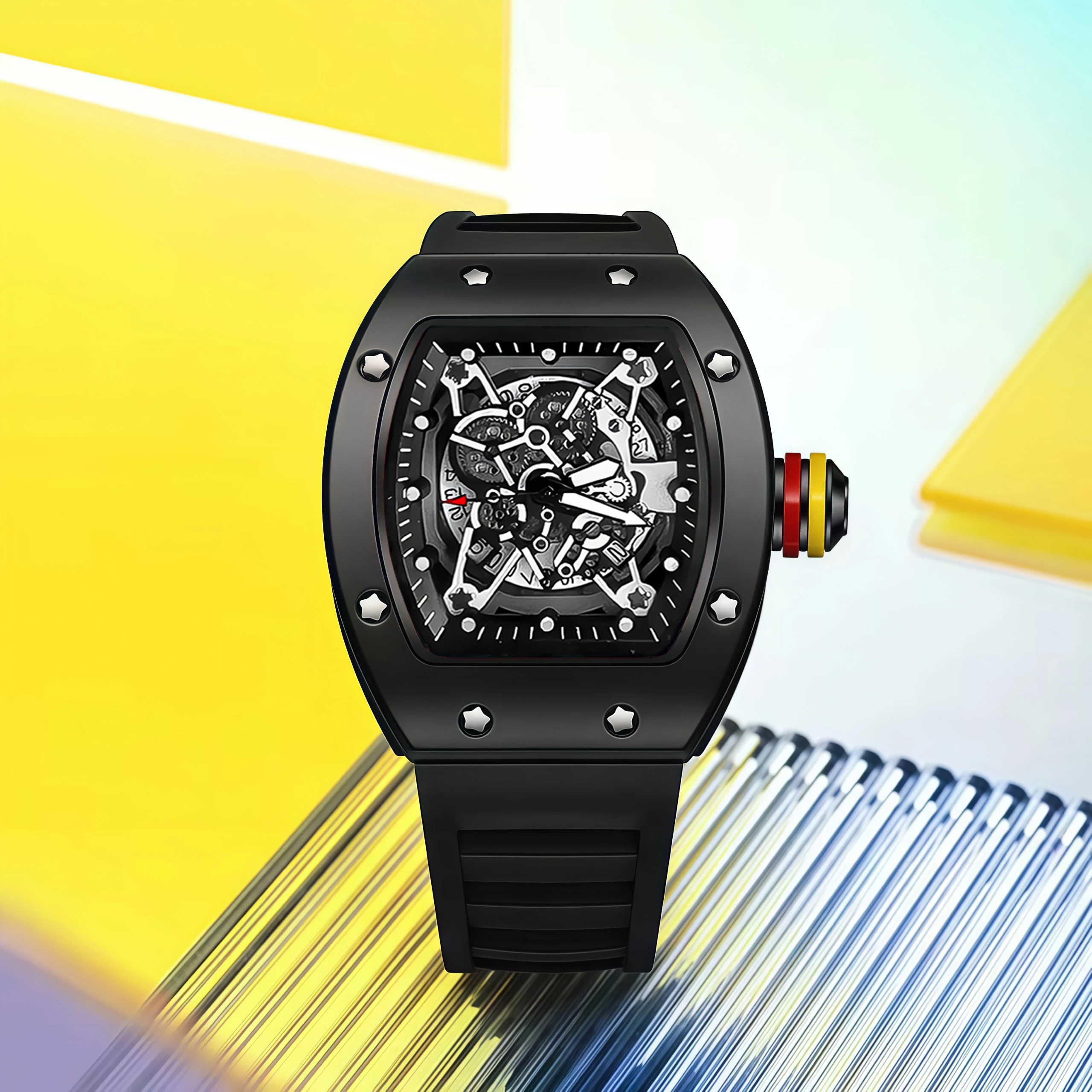 Men's Fashionable Sports Quartz Watch, Exquisite Design, Trendy and Stylish, Luminous Display, Light Luxury and Simple Style, Women's Watch, Barrel-Shaped Silicone Watch for Both Men and Women, Multiple Colors to Choose From, Electronic Quartz Movement, Ideal Gift for Valentine's Day, Easter, Halloween, Ramadan, Birthdays, Christmas, and for Friends - Suitable for Business or Casual Occasions
