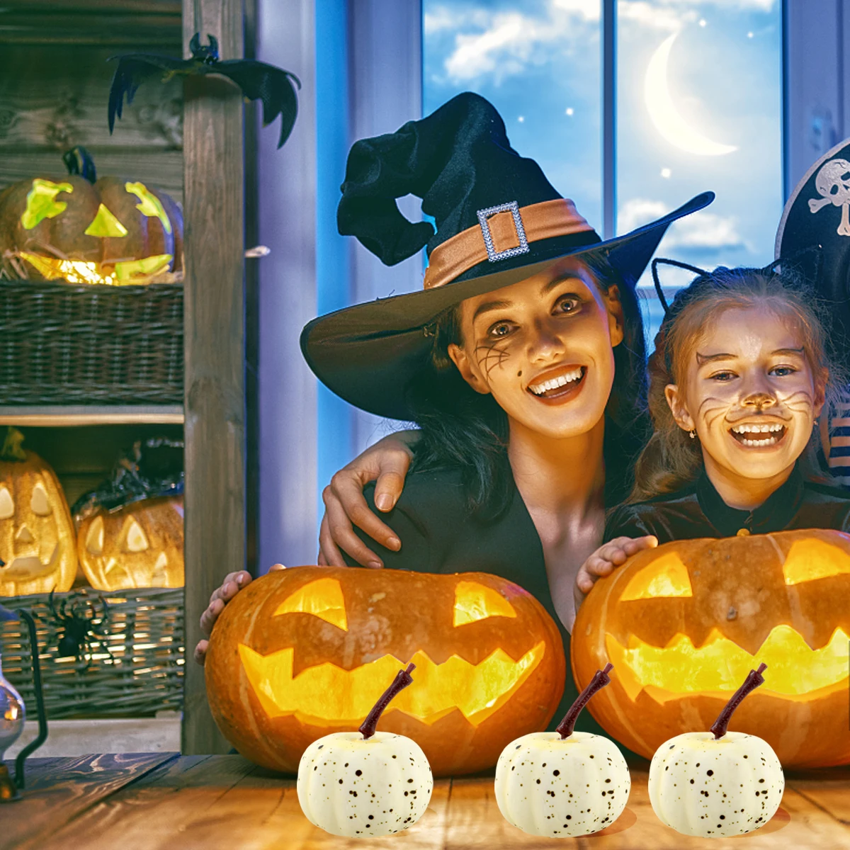 

20pcs Simulation Premium Lightweight Artificial Pumpkin Photo Props For Halloween Decor Home Party Photo Props