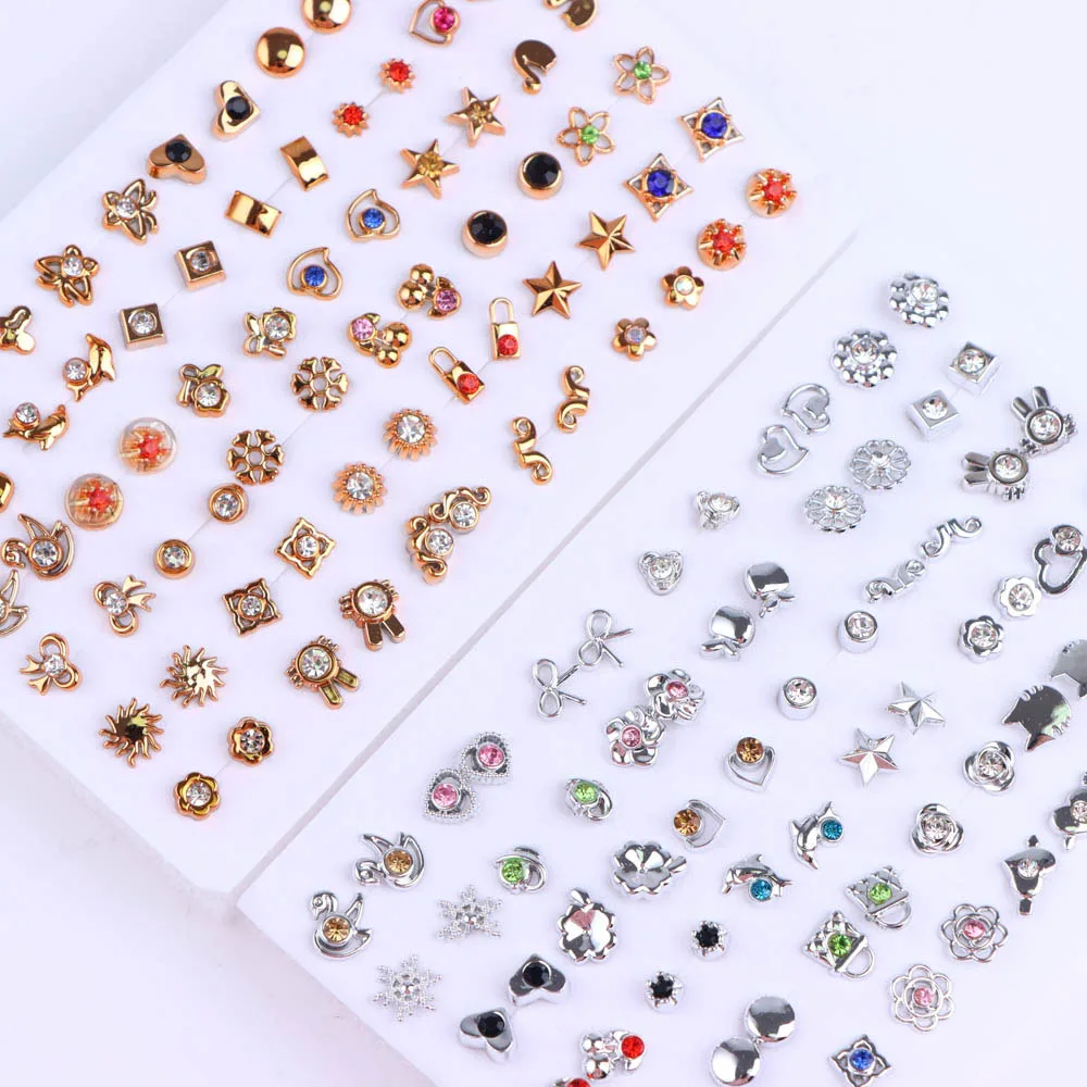 36Pairs/Lot Fashion Colorful Rhinestone Stud Earring Women Girls Animal Fruit Piercing Jewelry Wedding Party Gifts Mixed Style