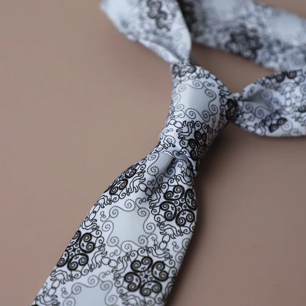 Ретро галстук из искусственного шелка, регулируемый 8 см, элегантный мужской галстук с геометрическим рисунком в богемном стиле, аксессуары для делового костюма