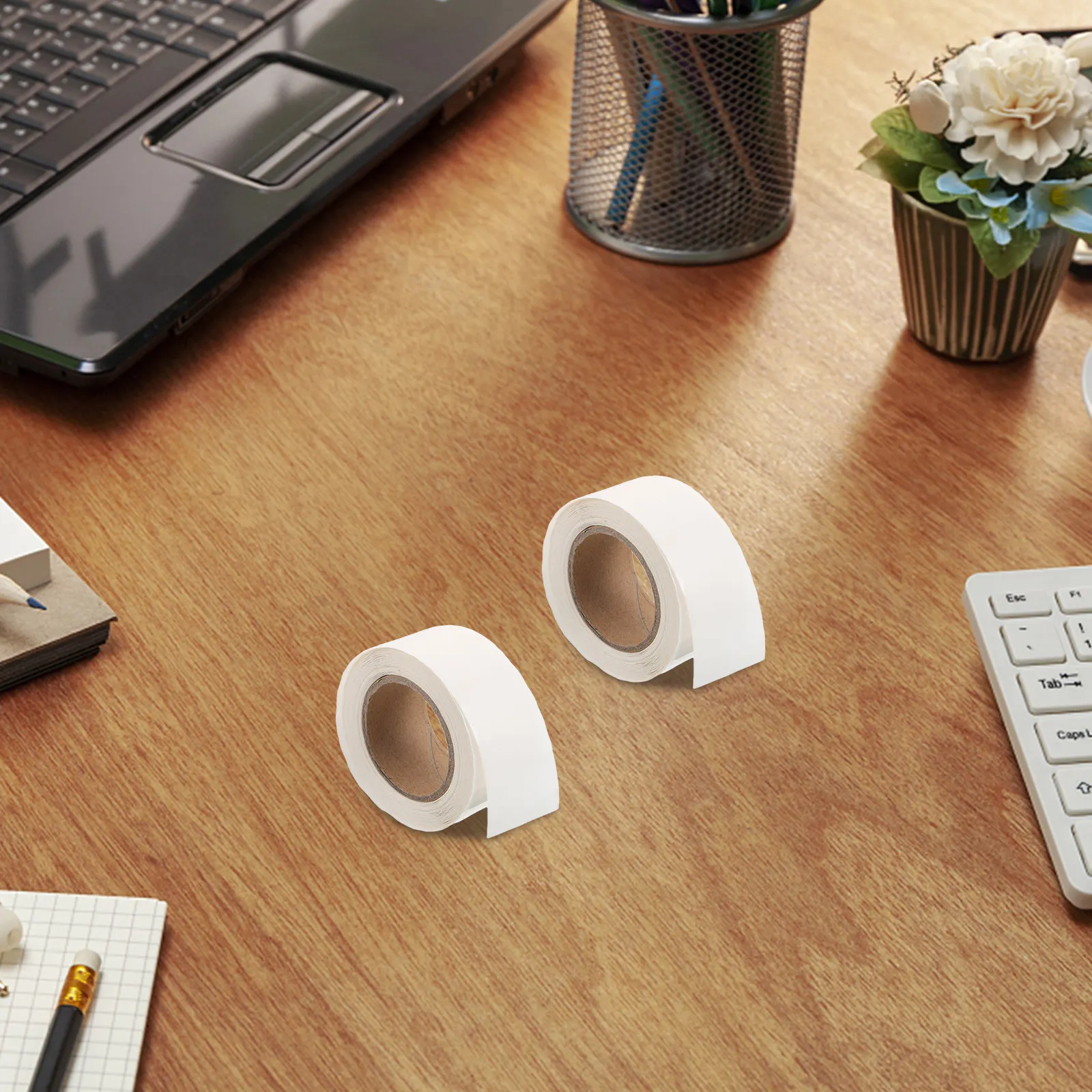 

2 рулона круглых прозрачных самоклеящихся этикеток диаметром 1,5 дюйма для упаковки, почтовых отправлений, водонепроницаемые пустые круглые наклейки для офиса