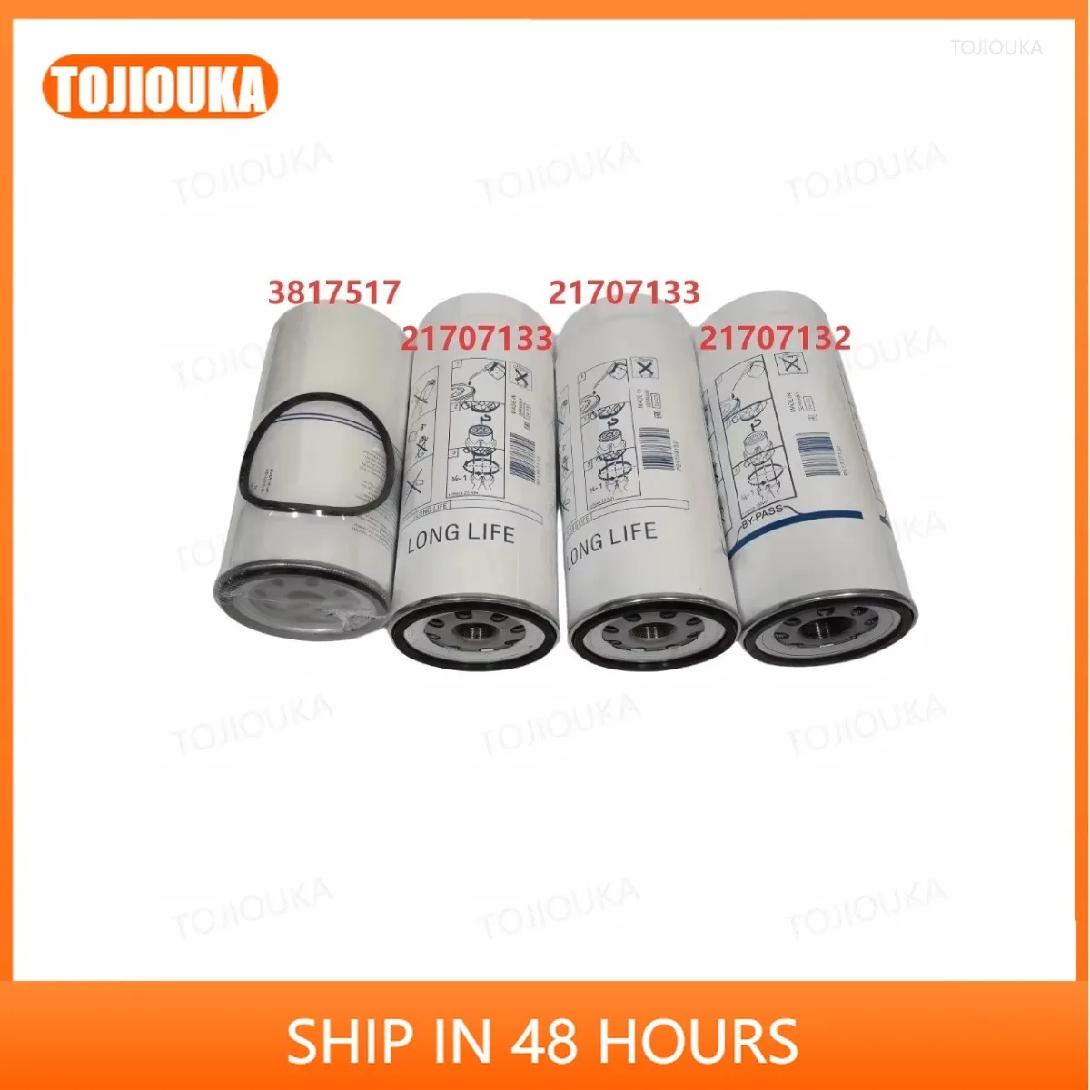 TTJ 4PCS 23658092 3817517 21707133 21707132 Oil-Water Separator filter Oil filter KIT for Volvo Penta D9 D11 D12 D16 D162 D163