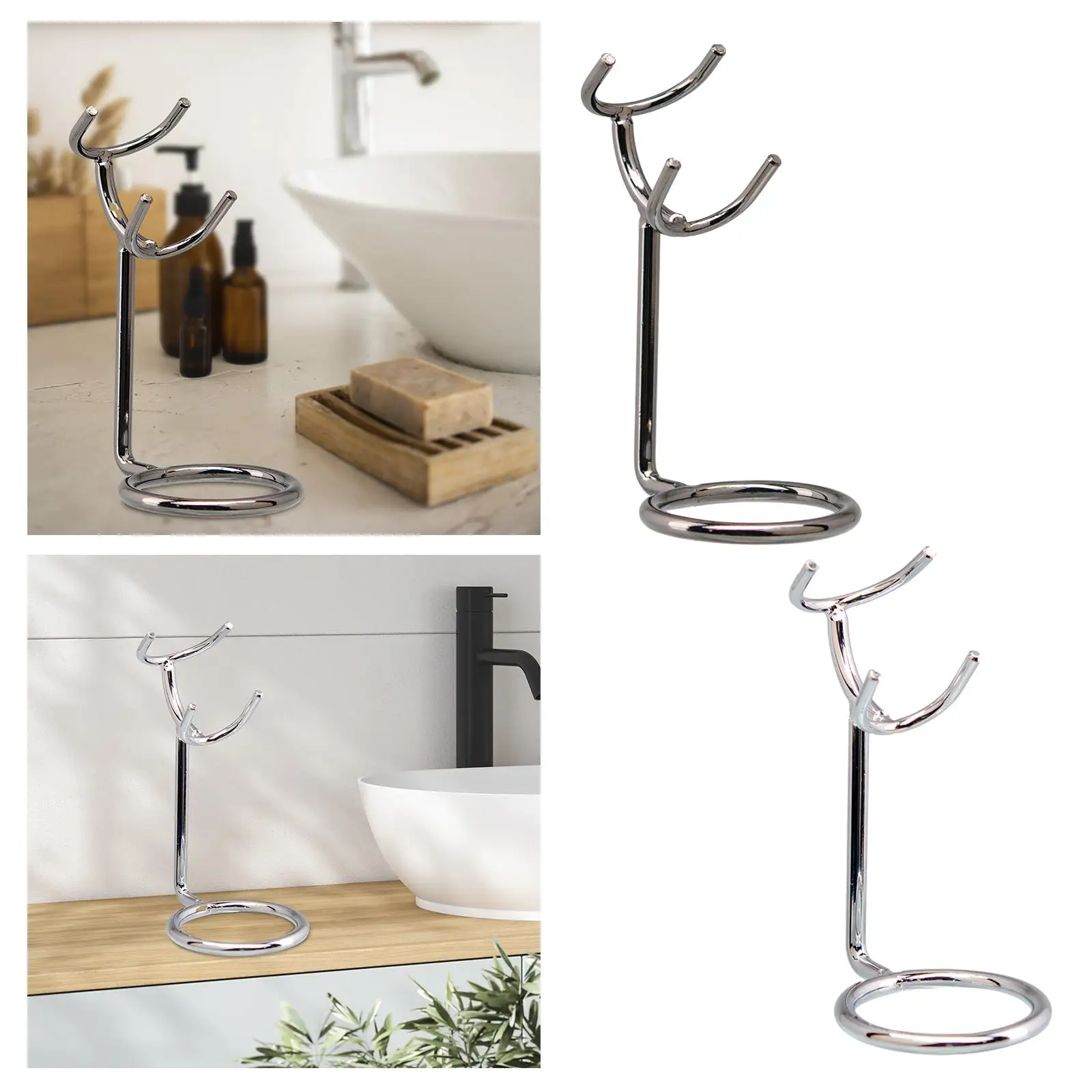 and Brush Stand Hanger Practical Not Rust Stable Shave Accessory Safety Holder for Man Salon Countertop