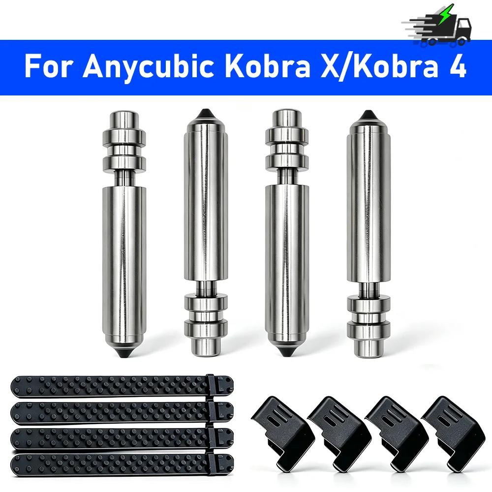 4 PCS Kobra 4 Kobra X Nozzle Kit for Anycubic 3D Printer 0.2 0.4 0.6 0.8mm Hardened Steel Tip with Silicone Socks Nozzle Wiper
