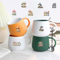 50 PCS Transparent PET Fairy Tale Castle Stickers Waterproof Stationery Cartoon House Decorative Guitar Stickers 6