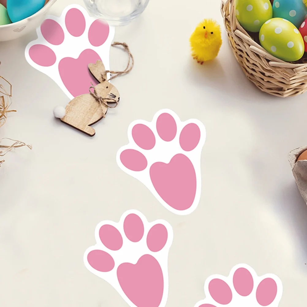 

24Pcs Easter Stickers Bunny Footprints Floor Decals Rabbit Footprints Stickers rabbit footprints decals