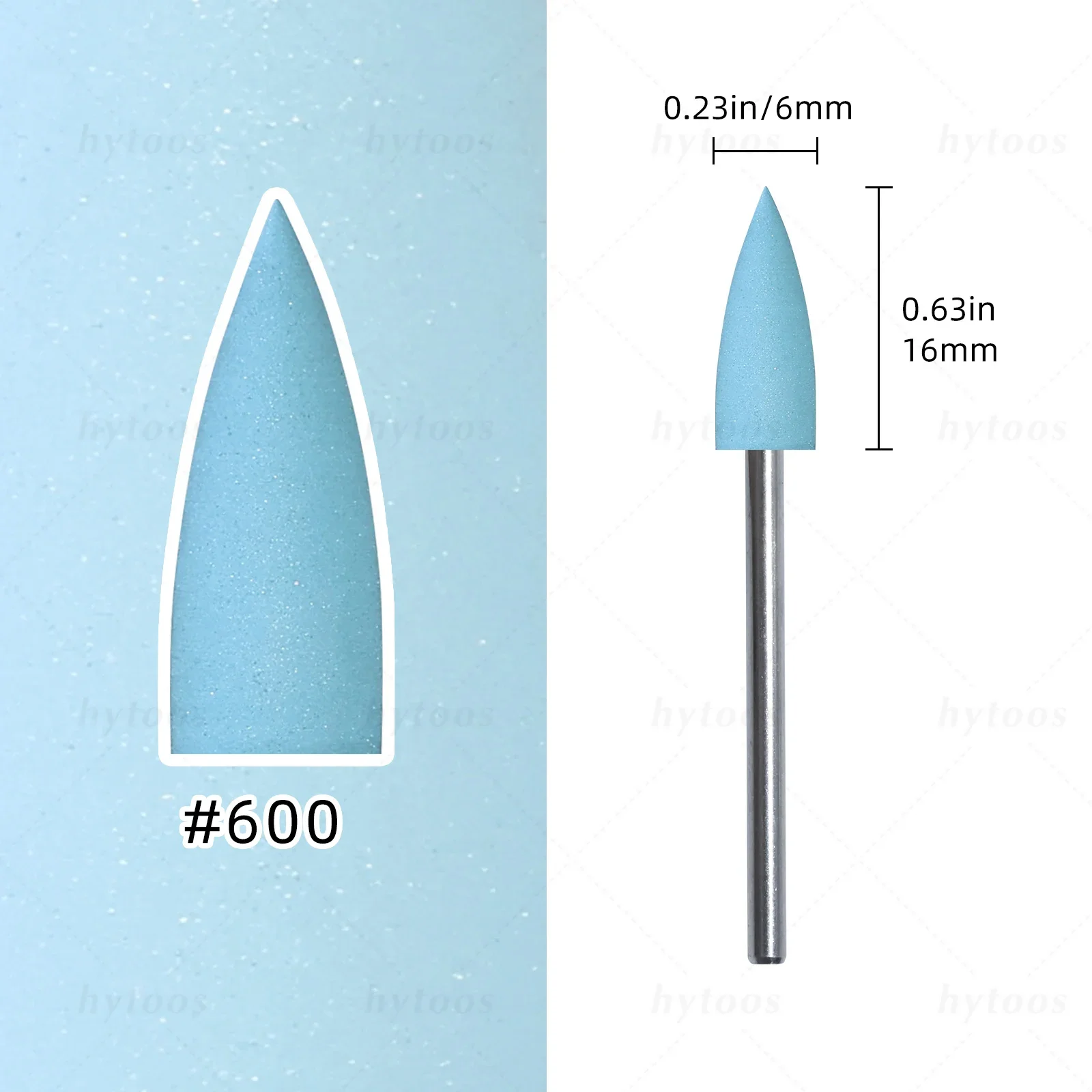 HYTOOS 6*16mm Kegel Silikon Nagel Bohrer Bits 3/32 "Pediküre Polieren Bit für Nagel Bohrer maniküre & Fußpflege Vorbehandlung Werkzeuge