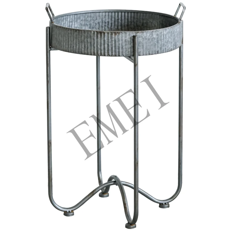 Disc wrought iron flower stand arc foot retro creativity