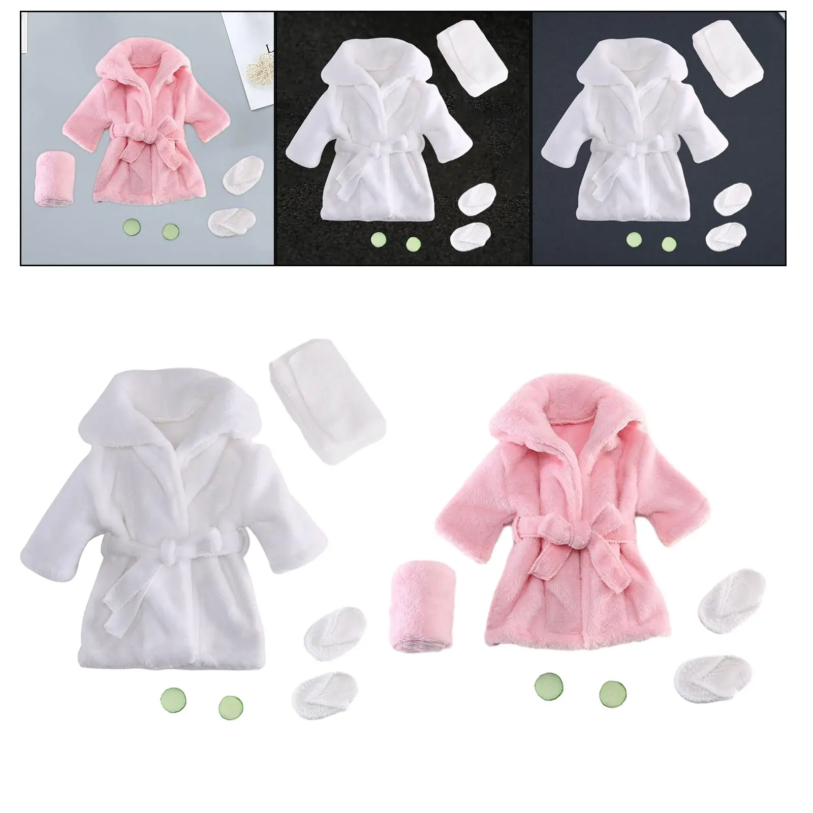 Newborn Photography Props Bathrobe with Cucumber Slices Bath Towel Outfit Newborn Baby Robe Baby Photoshoot Props Outfits