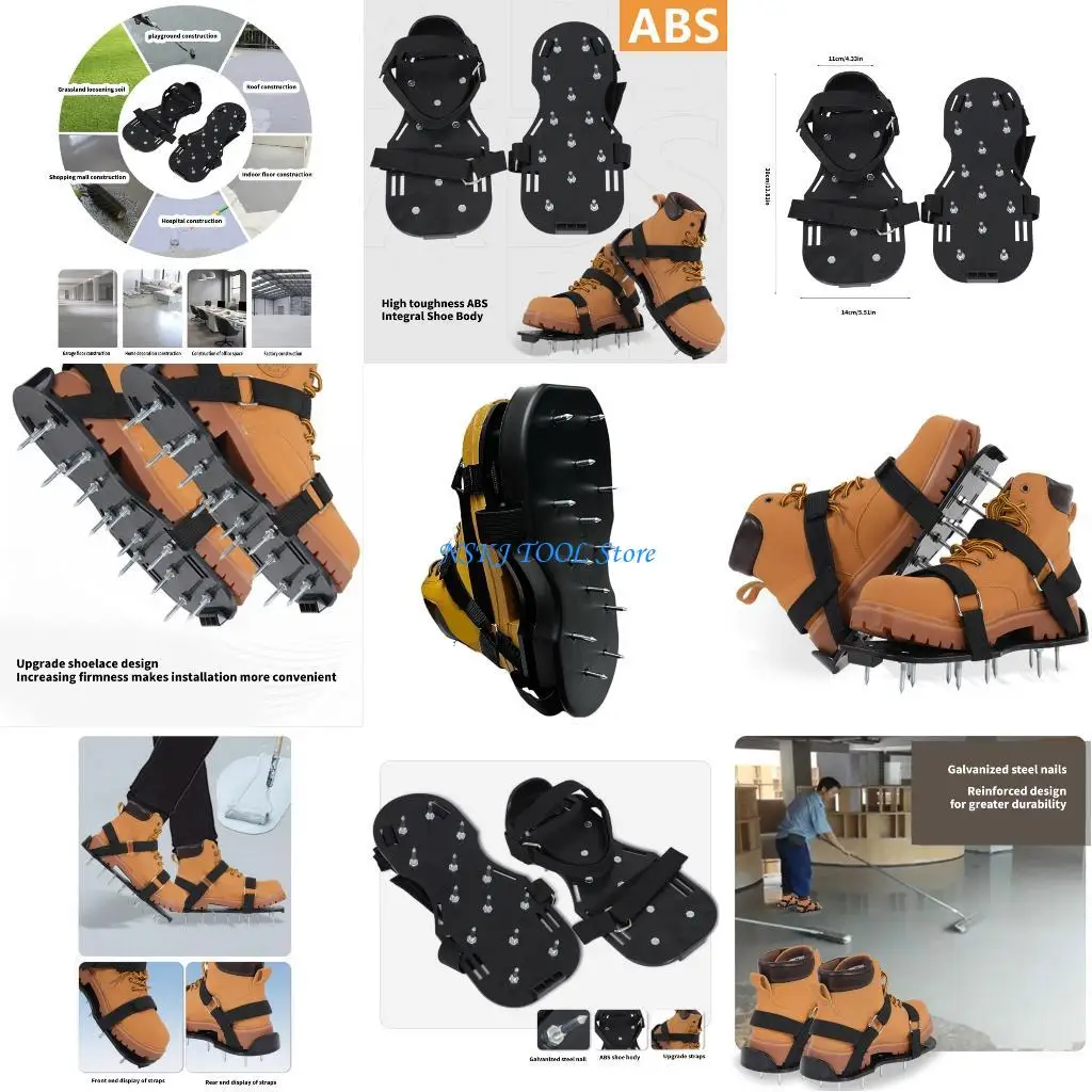 Zapatos con púas jardín ABS reforzado L8RC equipados con 13 zapatos duraderos con clavos 28MM