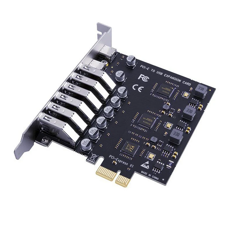 PCIE zu USB3.2 Typ C Konvertierungskarte 6 USB-A-Anschlüsse 2 USB-C-Anschlüsse zu PCI-E X1 X4 X8 X16 Konvertierungsadapter PC Frontpanel Erweiterungskarte – Detail 5