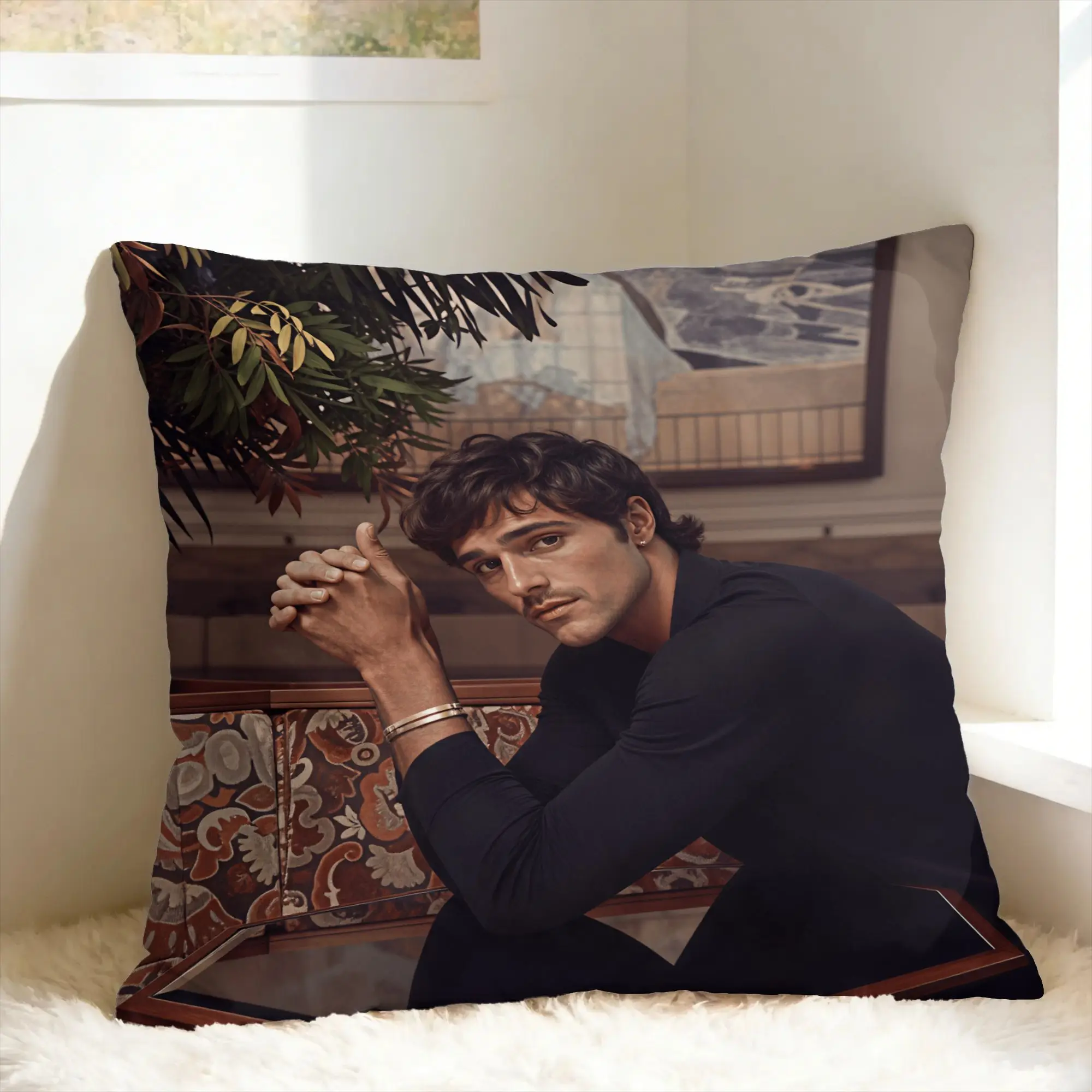 Jacob E-Elordi Pillow Cover  Print Cushion Cover Vintage Pillow Case For Wedding Party Home Decor