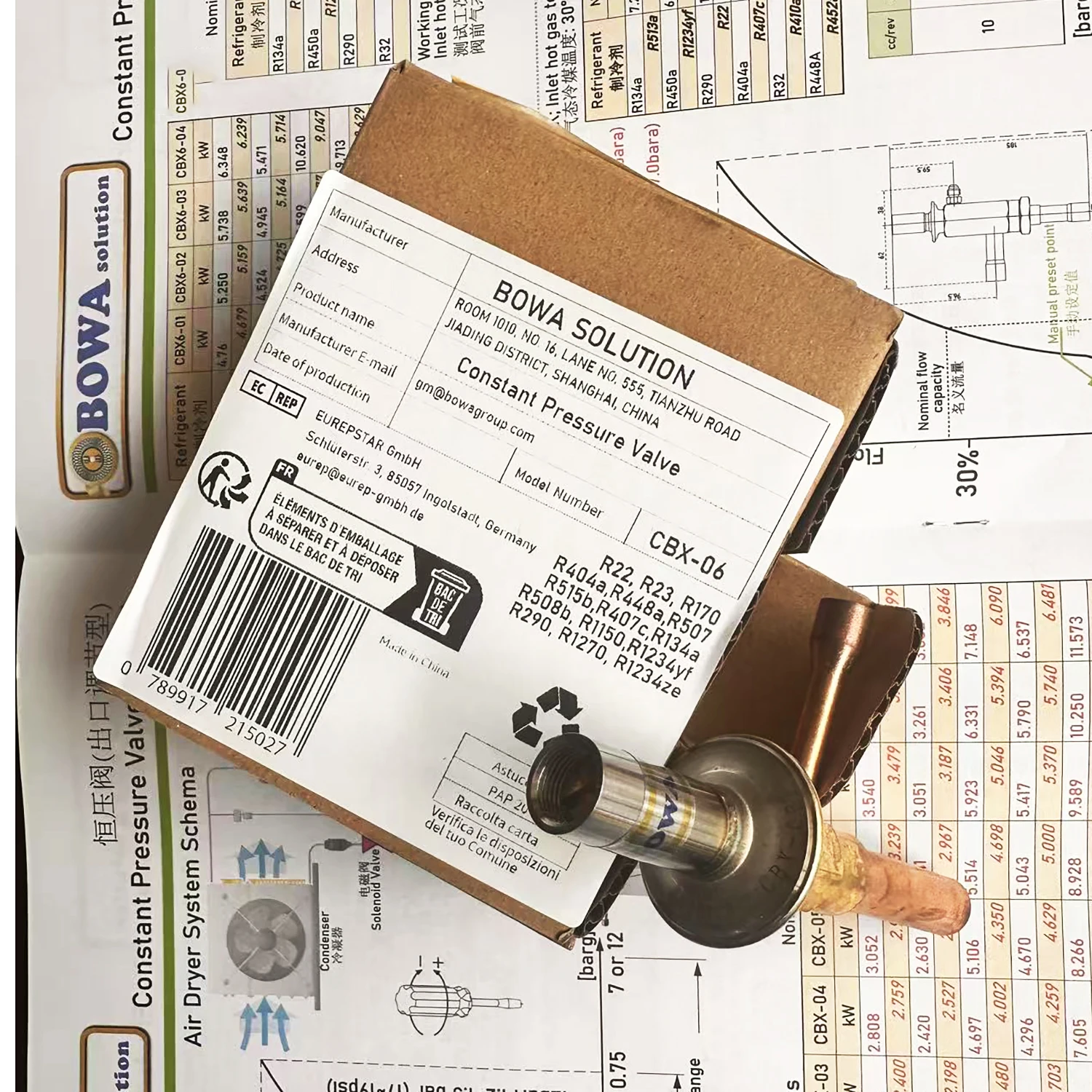 CBX-06 adjustable hot gas bypass valve as capacity regulator is used in laboratory high and low temperature test chambers