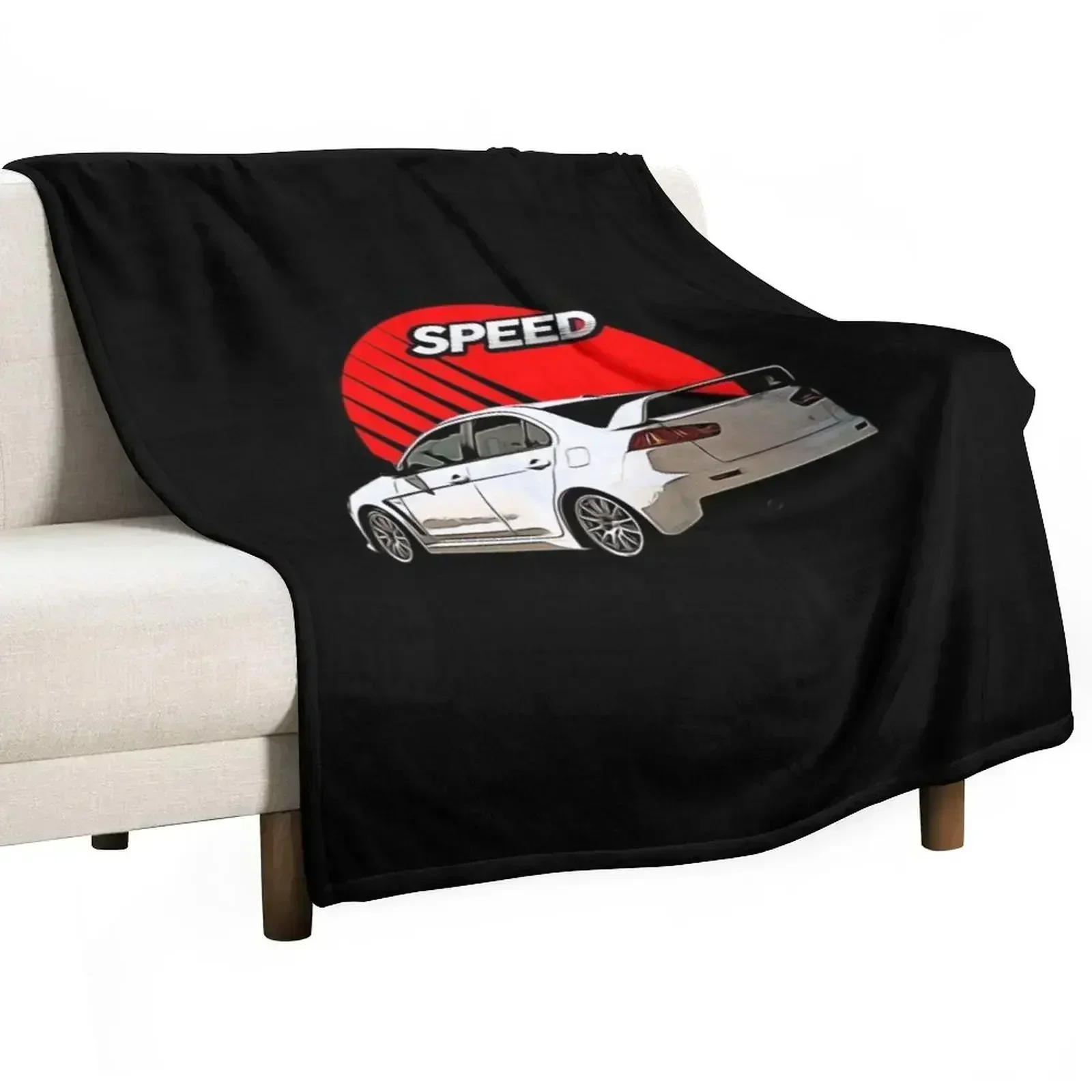 

Atrium White Lancer EVO X With Black And Red Speed Throw Blanket Extra Large Throw Multi-Purpose heavy to sleep Blankets