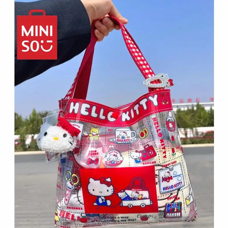 Hello Kitty pojemna torba Sanrio Anima Kawaii śliczne zabawki kreskówka wodoodporne przenośna torba na zakupy piękne prezenty dla dziewcząt Y2K