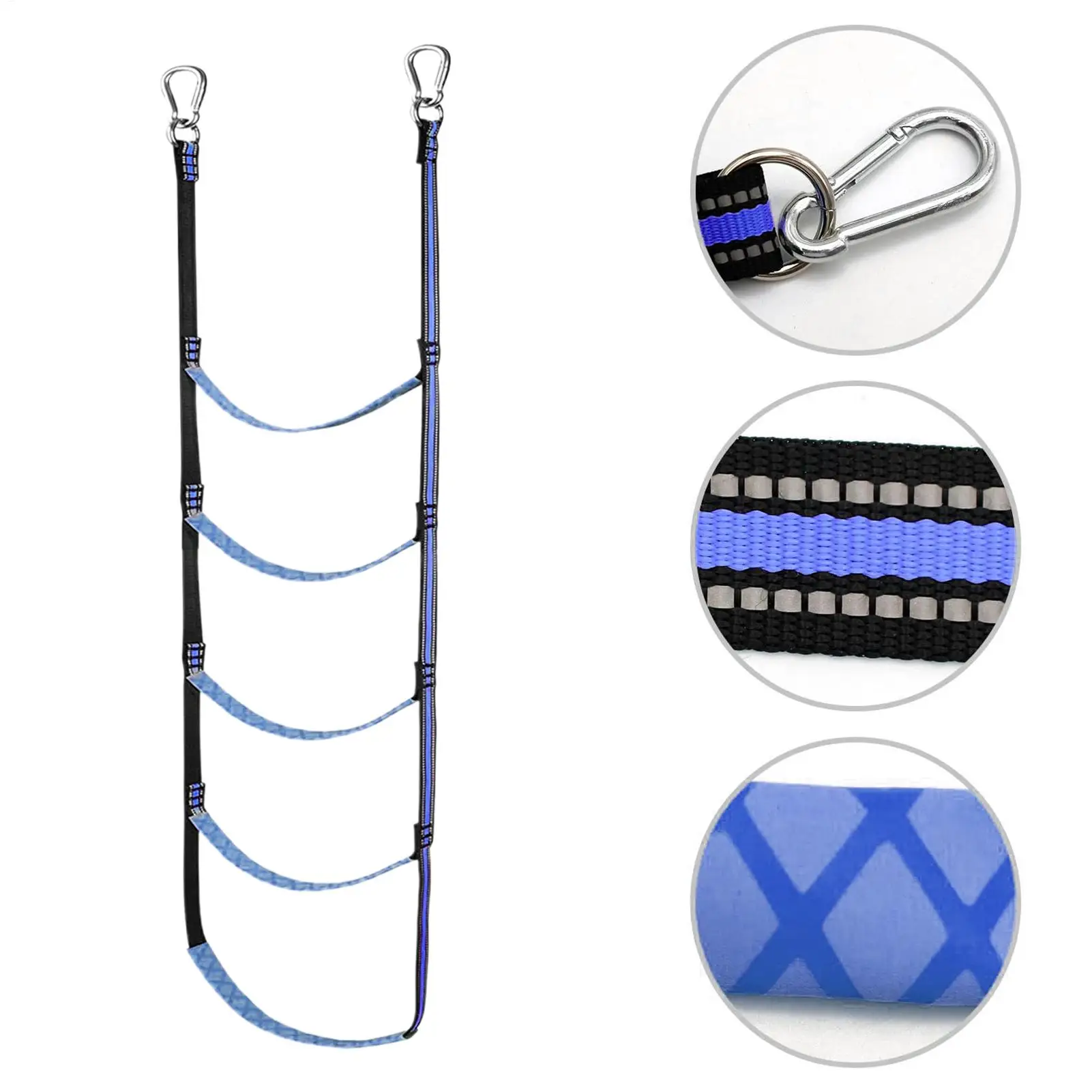 Scala di corda da imbarco Scala da arrampicata laterale per kayak a 5 gradini Antiscivolo per carichi pesanti Assist per arrampicata Accessori per kayak a sgancio rapido per
