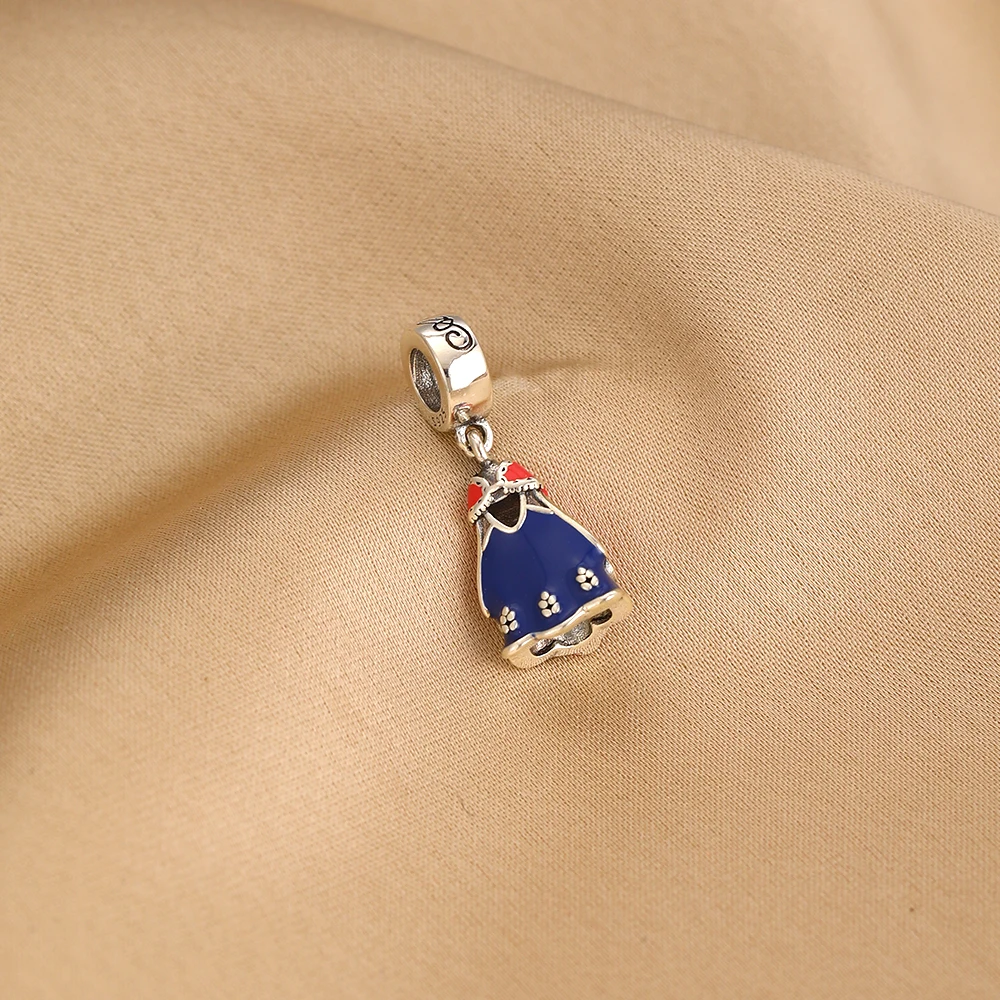 925 silver princess series charm Castle Dress pendant beaded fit original bracelet for women's birthday party gift view 5