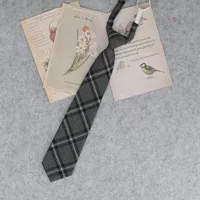 Lazy JK Ties Women Plaid Neck Tie Girls Japanese Style for White Shirts Uniform Cute Necktie Plaid School Boys Ties Accessories 3
