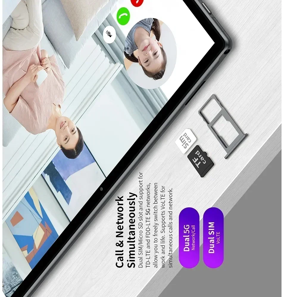 Global Original Pad 6 Pro Tablet Android 2024 Snapdragon 888 Octa Core Android 13 12GB 512GB 10.1 Inch HD Screen 5G Wifi Tablet