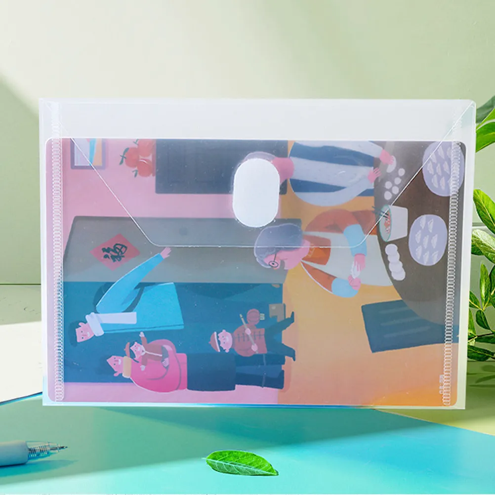 

10Pcs Transparent Plastic Envelope Folders Closure Document Storage Organizer Clear File Bags for Receipts Papers Filing