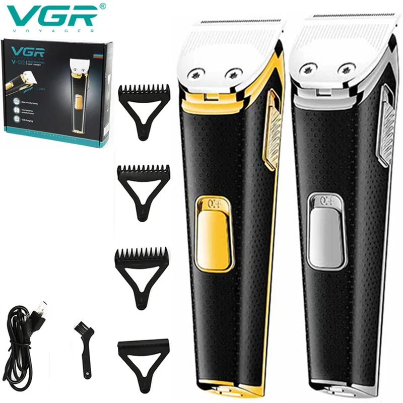 VGR Hair clipper professional trimmer rechargeable cordless push white electric T-knife zero cutting machine V-022