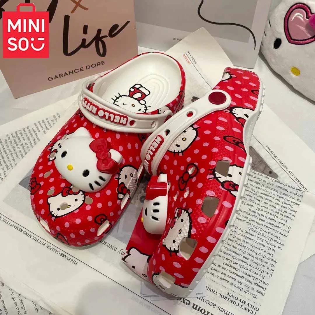 New Hello Kitty Hot New Crocs Cartoon Character Summer Cute Cartoon Children'S Slippers Non-Slip Soft Soled Sandals Gifts