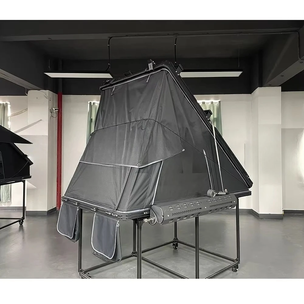4x4 Car Camper Fast Automatic Opening Rooftop Tent Hard Shell Aluminum Four-Season Camping Car Roof Top Tent with Roof Rack