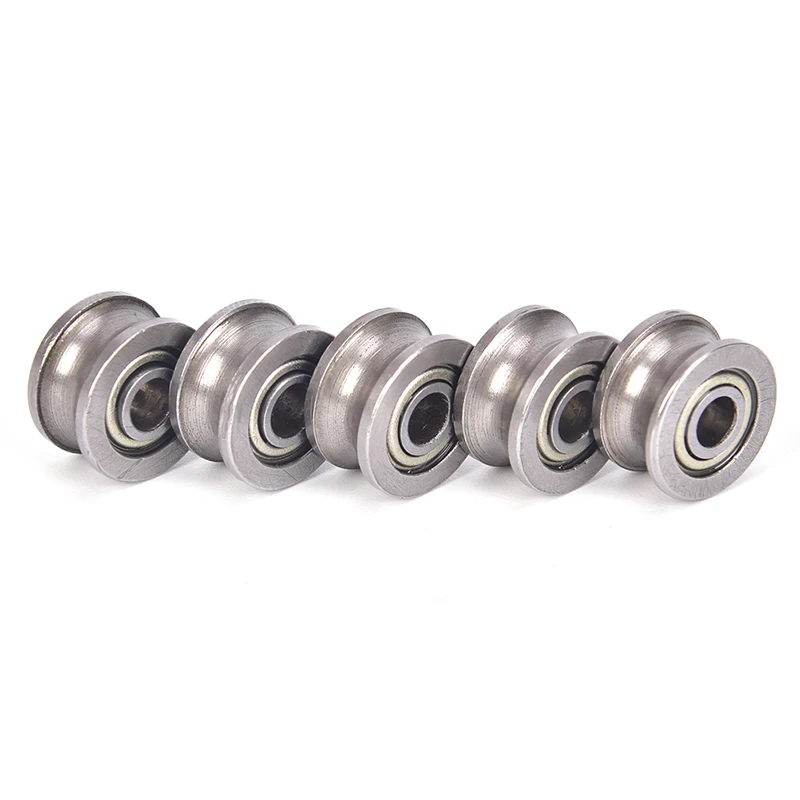 10pcs U624ZZ 4*13*7mm U Shaped Round Bottom Track Groove Pulley Bearing Sliding Rollers Bearing U Groove Ball Bearings