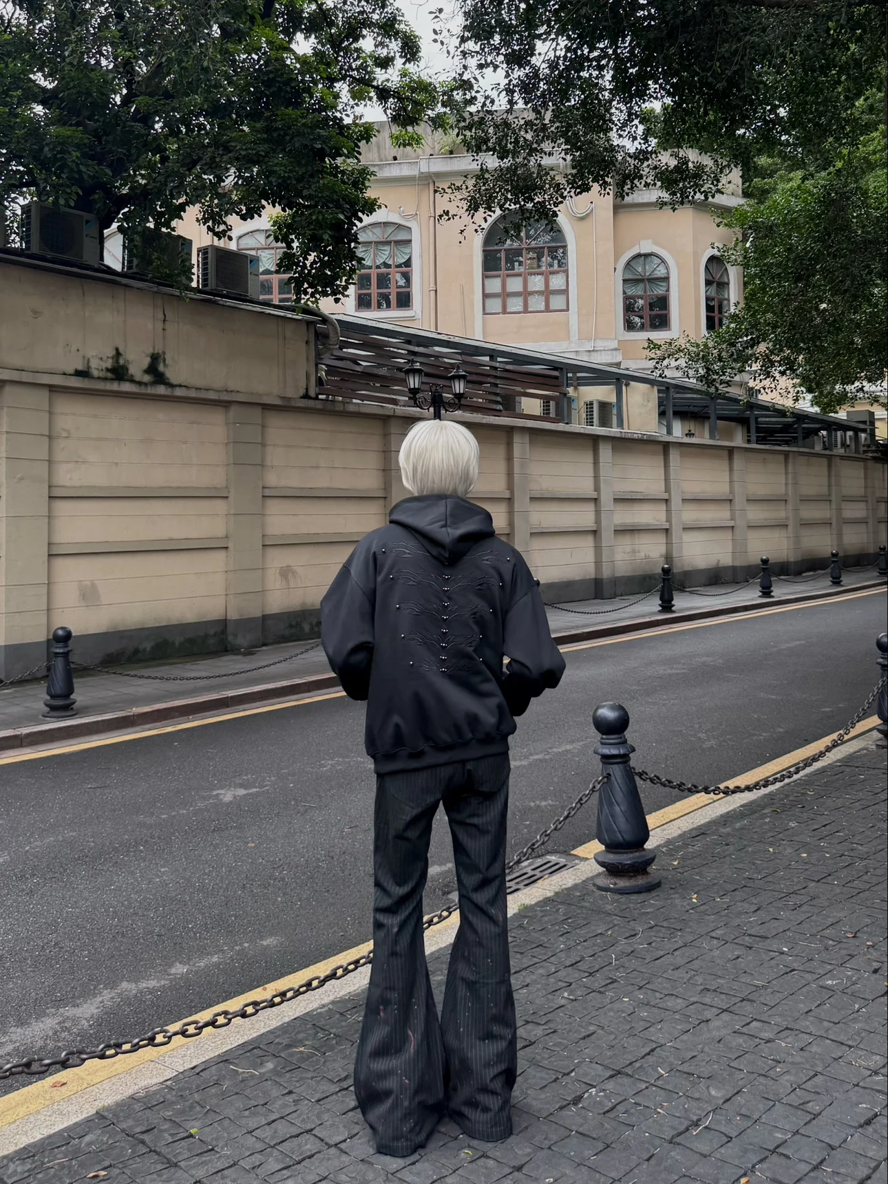 الأصلي الأمريكية الرجعية الثقيلة مطرز التطريز مقنعين البلوز فضفاض عارضة تنوعا الأزياء الاتجاه هوديي أعلى للرجال #3