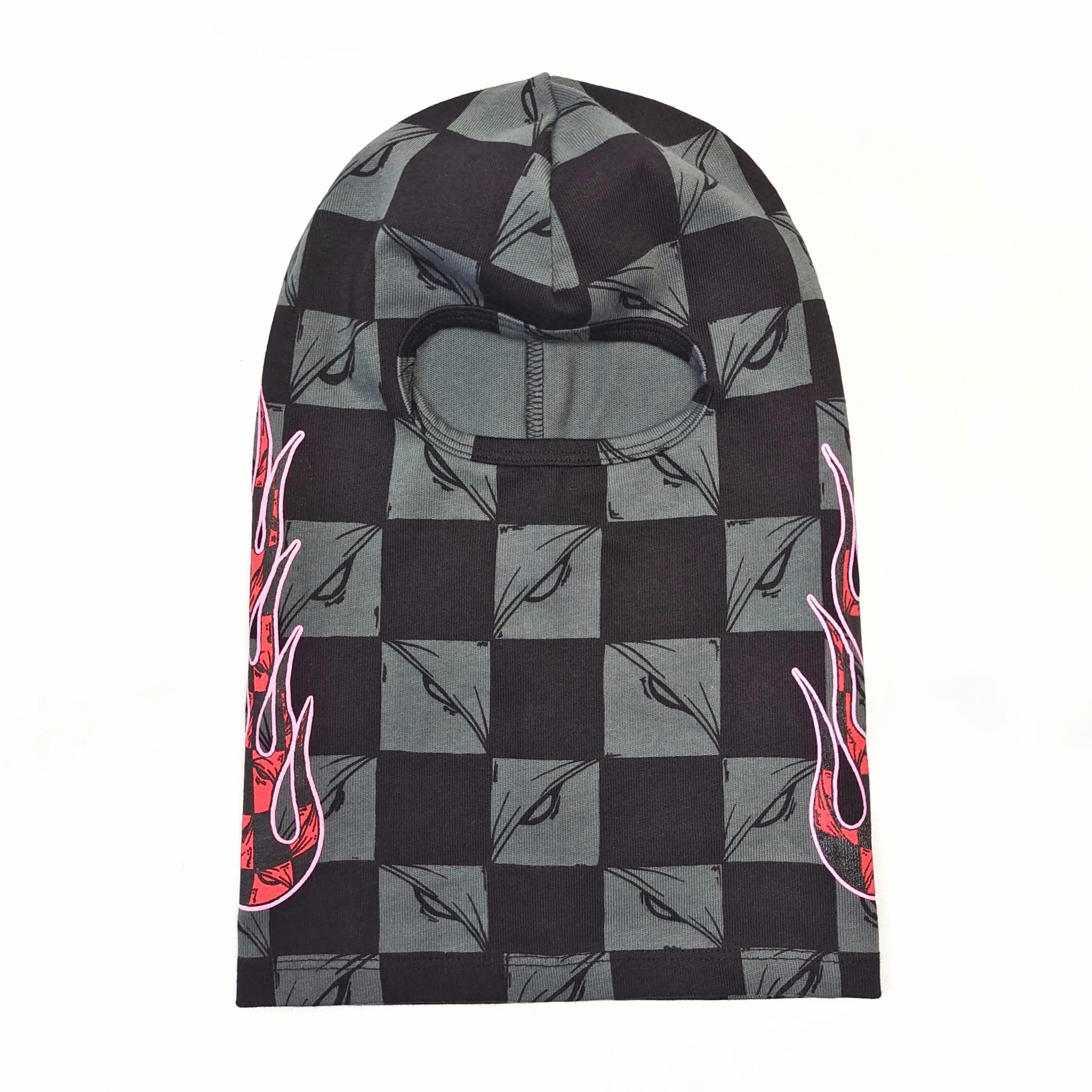 Matty Boy Anti Promo Grey Black Grid Flame Letter Cap Unisex Cotton Hat for All Seasons Spring Autumn Winter