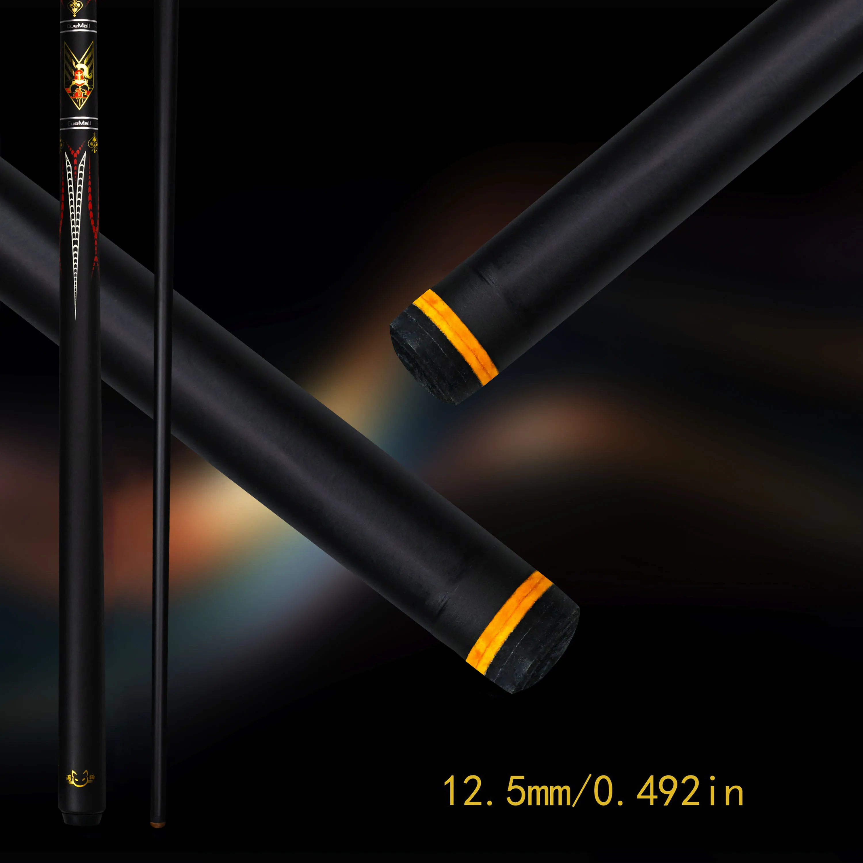 58 بوصة انحراف منخفض تجمع جديلة الكربون رمح الفولاذ المقاوم للصدأ وصلة سريعة 12.5 مللي متر متعدد الطبقات تلميح تصميم أنيق