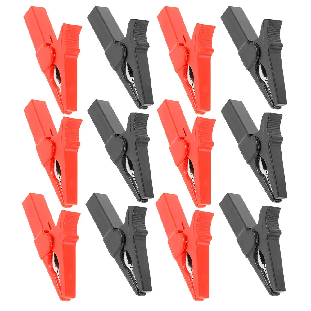 

12Pcs Insulated Alligator Clips Heavy Duty Pure Copper Battery Clamps with Strong Spring Grip for Car Truck Automotive Charging