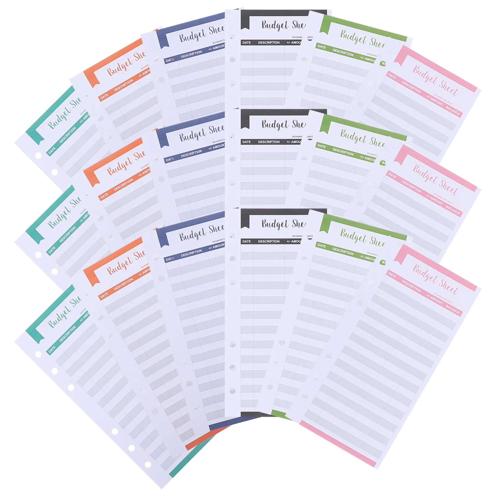 Budget Sheet for Personal Use 40Pcs Expense Tracker Excel Planner Colorful Office Supplies