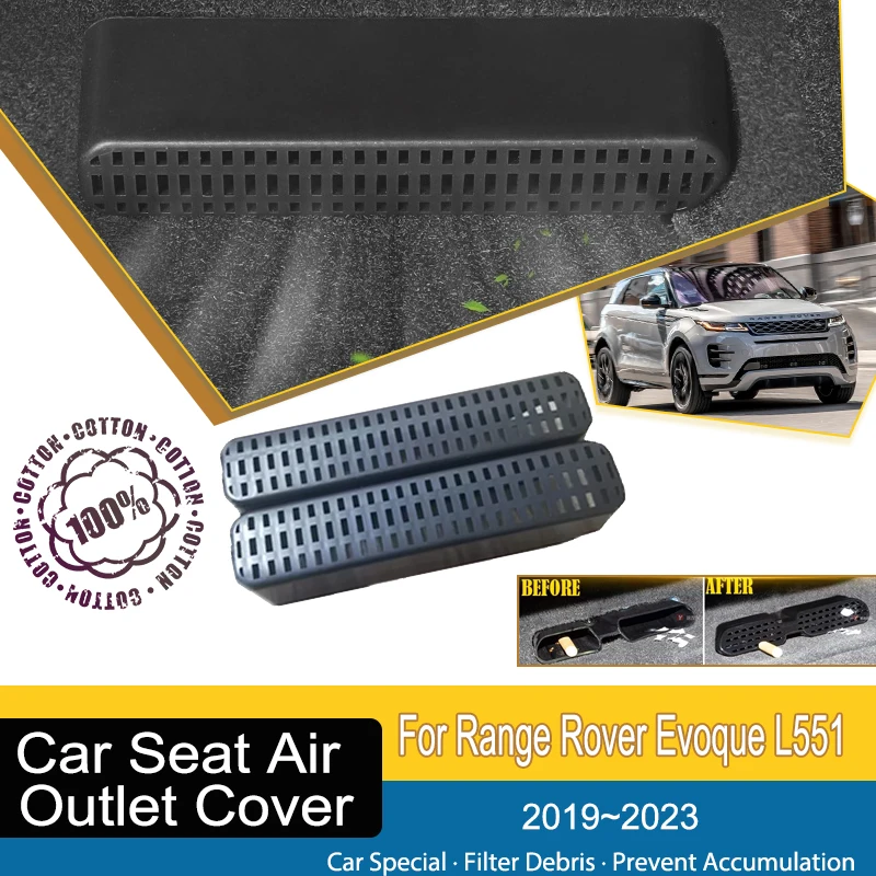 

2PCS For Range Rover Evoque L551 2019 2020 2021 2023 Car Air Condition Covers Under Seat Moulding Outler Sticker Car Accessories