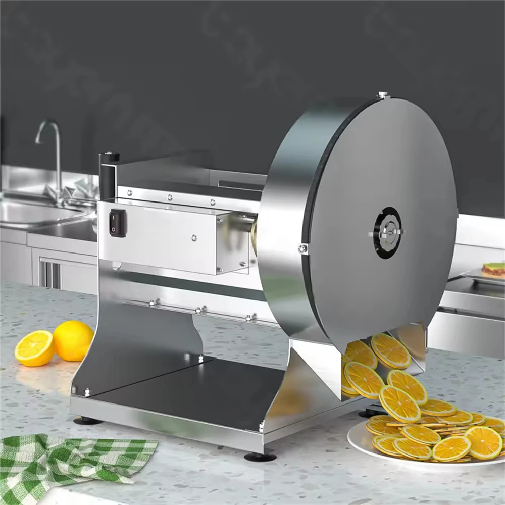 Commercial Electric Vegetable Cutter for Fruits Vegetables Automatic Onion Potato Lemon Coconut Chips Cutting Machine Slicer