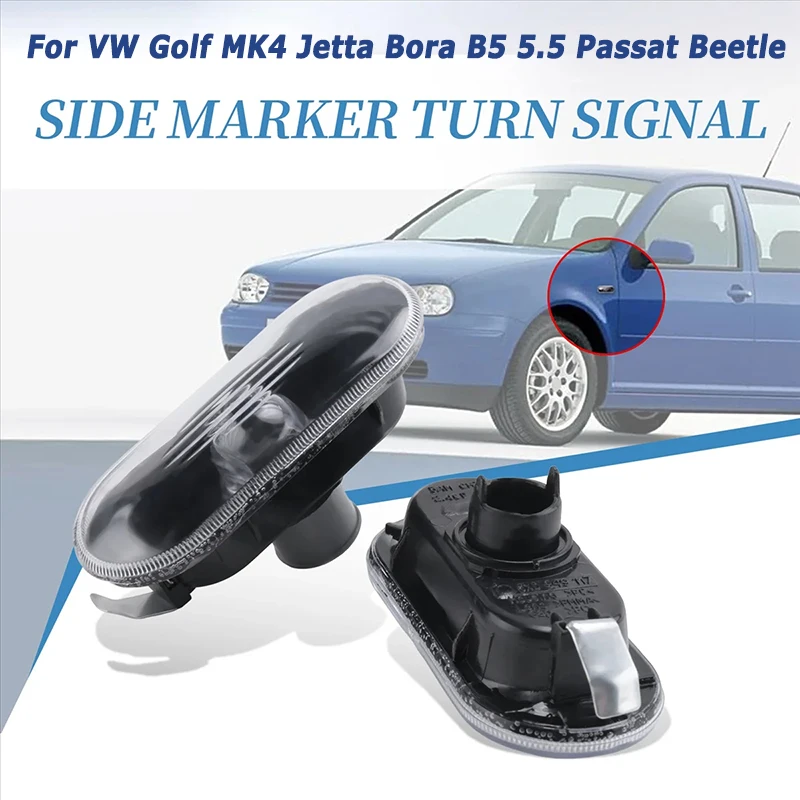 

Side Marker Turn Signal Light Cover for VW Golf4 Jetta Bora B5 5.5 Passat Beetle Warning Light Black Car Accessories Aftermarket