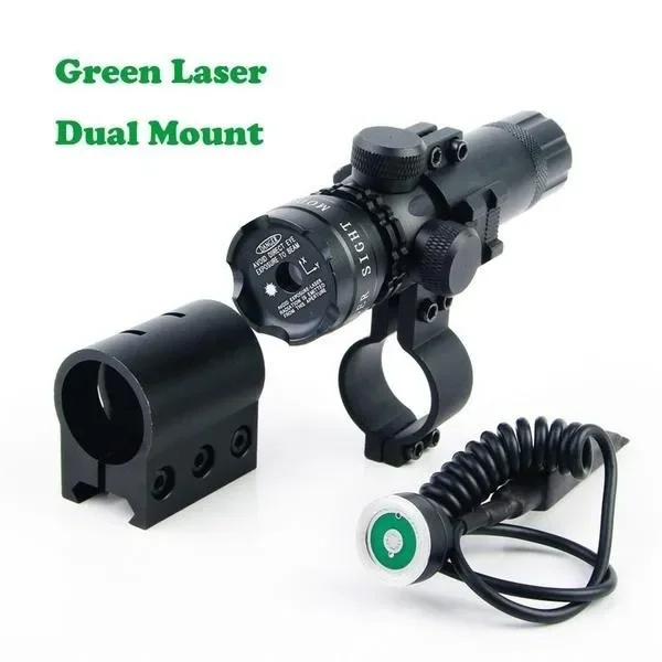 Rifle Scope Tactical Hunting Green Dot Laser Sight Adjustable Switch 532nm Mount Laser Pointer for Hunt