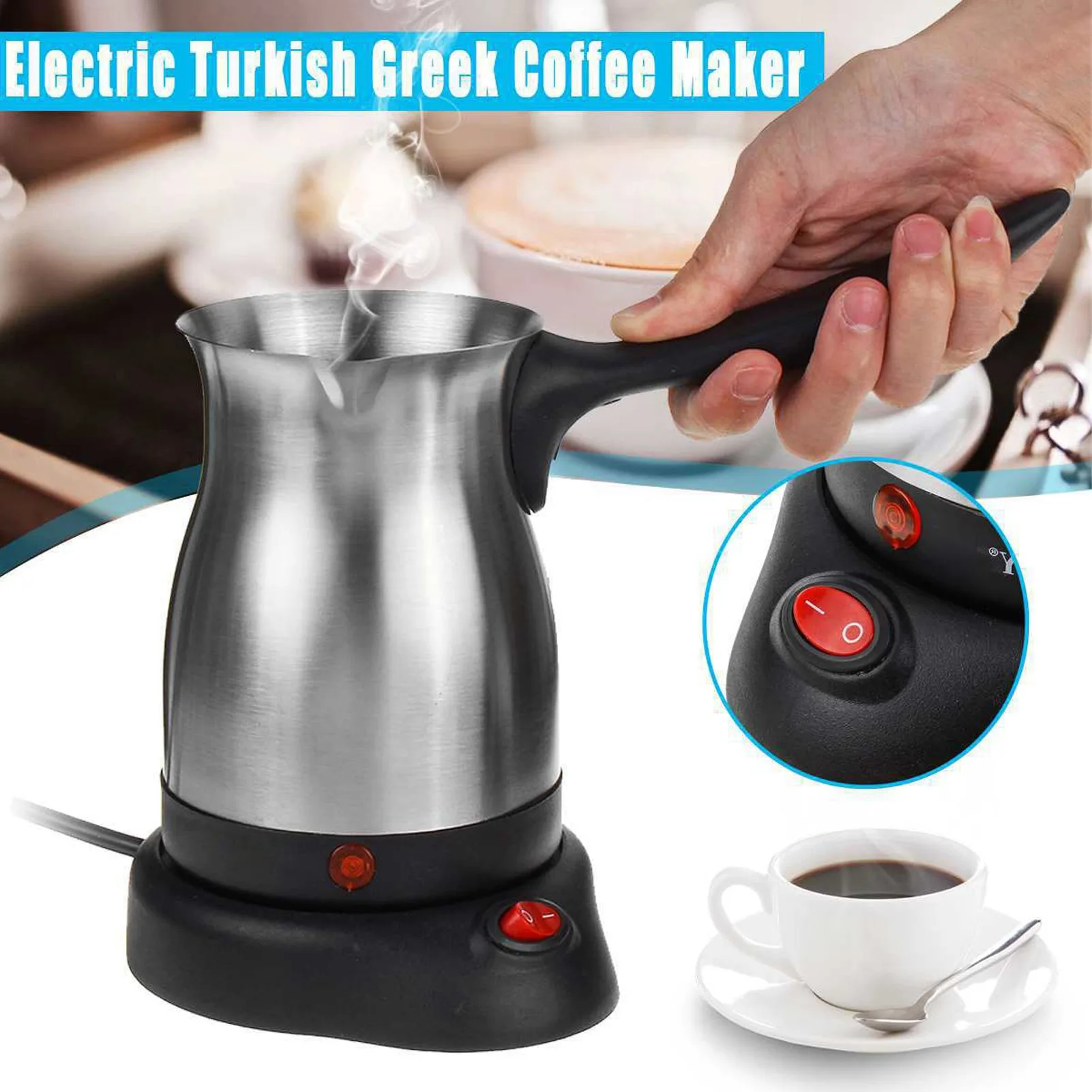 Electric Coffee Maker Electric Turkish Coffee Maker 600ml Stainless Steel Electric Turkish Coffee Machine Kettle Coffee Machine