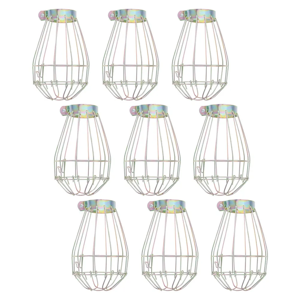 

9pcs Scalding Lamp Cover Bulb Wire Frame Cage Light Guard Metal Bulb Guard Protector Shade Heat Pendan