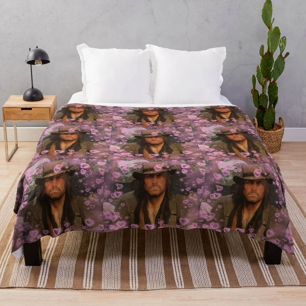 

John Marston Hearts Throw Blanket christmas decoration Furrys Beach Blankets