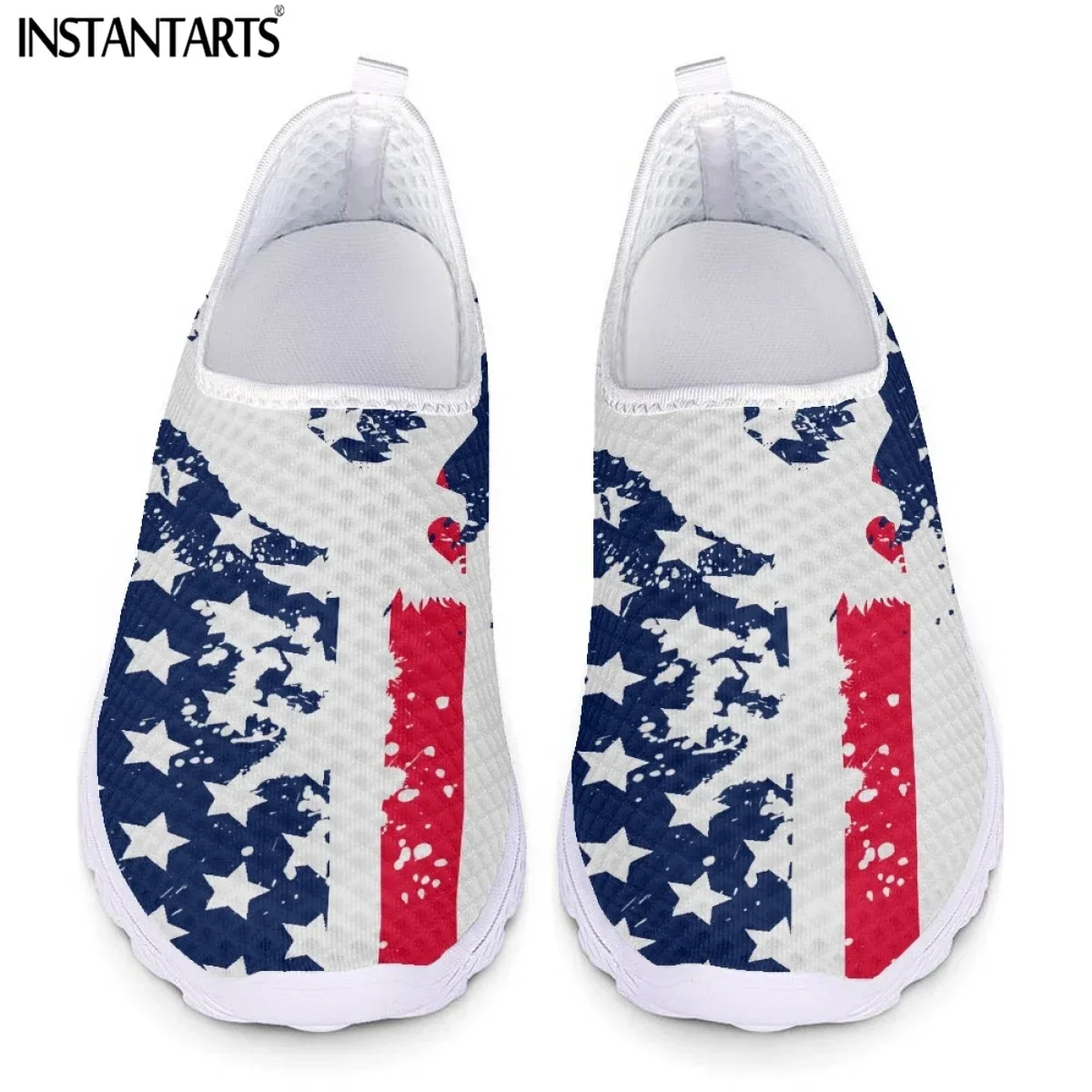 New Style Comfort Slip-on Flat Shoes American Flag Design Ladies Mesh Sneakers Light Casual Loafers For Women