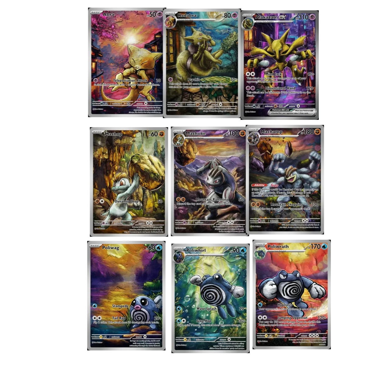 DIY Self Control Alakazam Gengar Snorlax Psyduck Collect Signature Trading  Card Anime Cartoon Gift