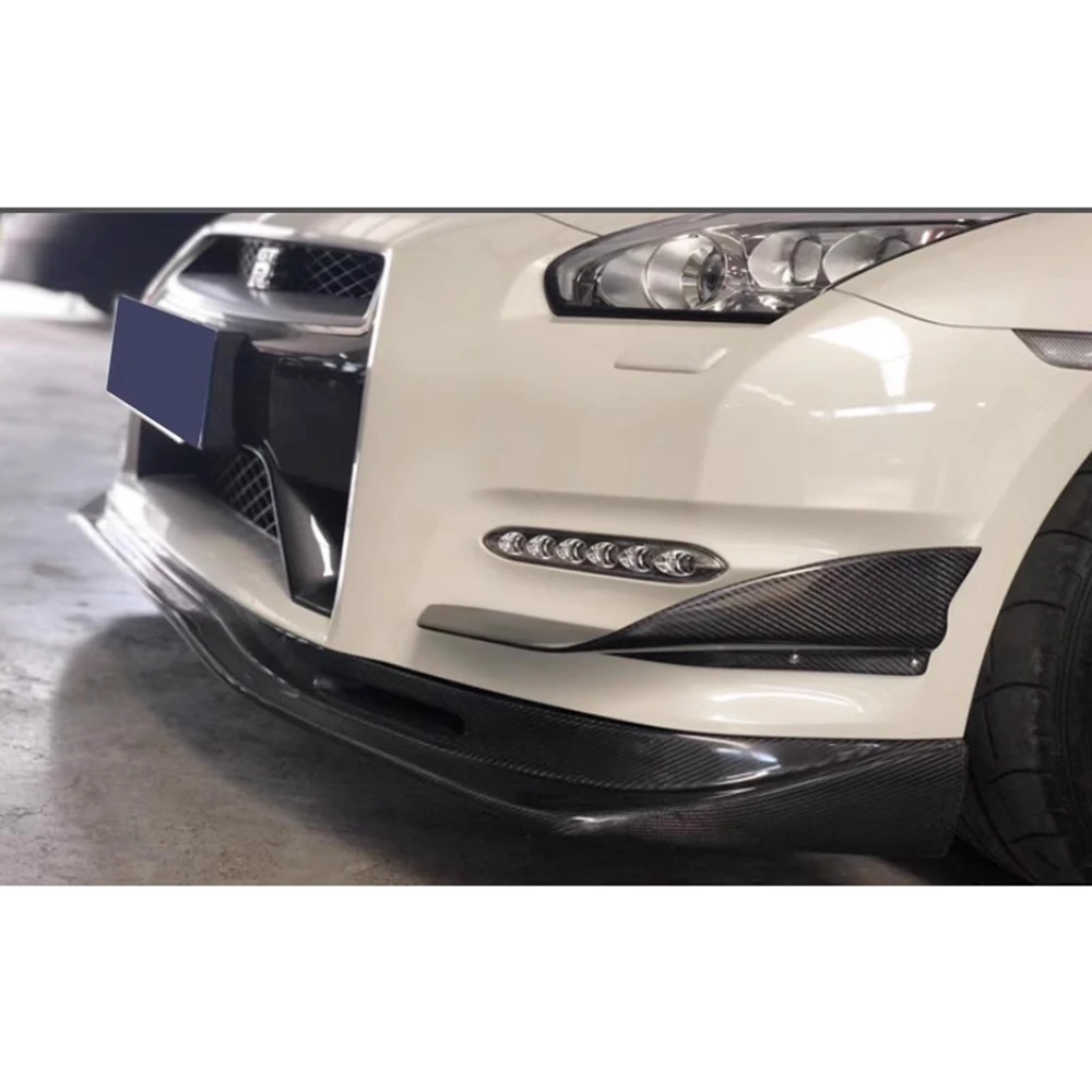 

FOR Nissan Gtr R35 2012-2016 Carbon Fiber Frp Front Bumper Side Lip Splitters Flaps Vents Decoration Trims Front Air Knife